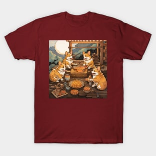 Japanese Dinner Corgis T-Shirt